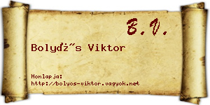 Bolyós Viktor névjegykártya