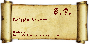 Bolyós Viktor névjegykártya